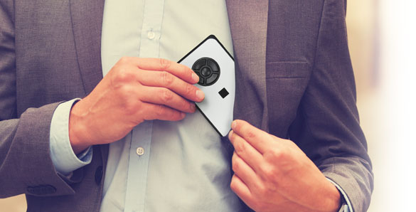dynaEdge in jacket pocket